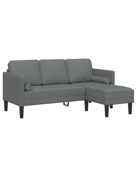 Set di divani con cuscino Grigio scuro Poliestere
