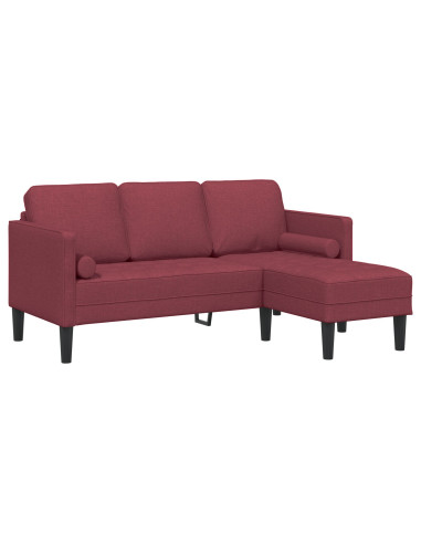 Set di divani con cuscino Rosso Vino Poliestere