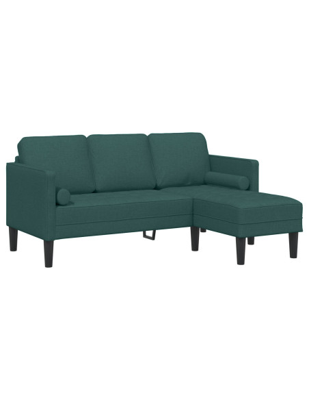 Divano angolare 3 posti  Verde scuro 160 cm in tessuto