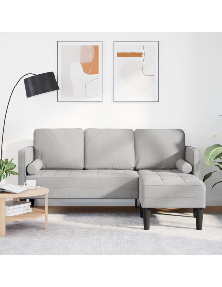 Divano angolare 3 posti  Grigio nuvola 160 cm Tessuto