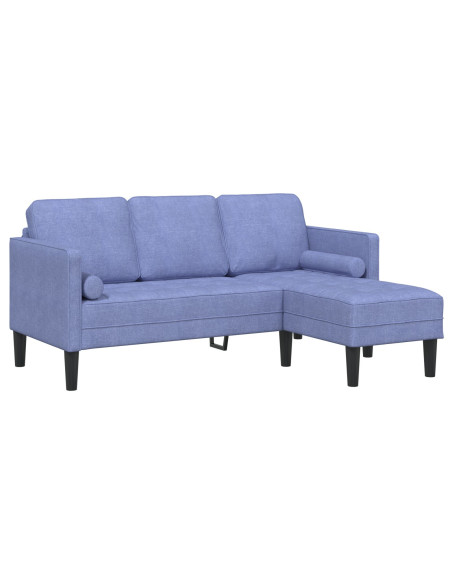 Divano L-Shaped a 3 Posti Blu Jeans 160 cm Tessuto