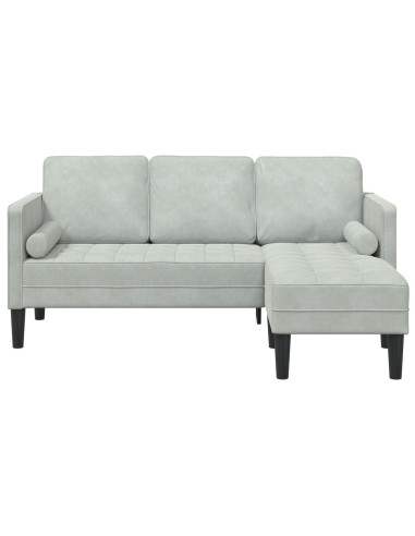 Set di divani con cuscino Grigio chiaro Poliestere