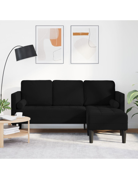 Nero Tessuto in poliestere, Schiuma, Legno Standard Minimale