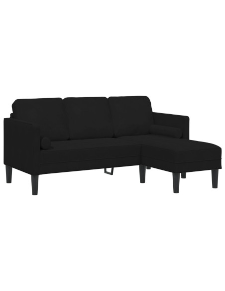 Set di divani con cuscino Nero Poliestere