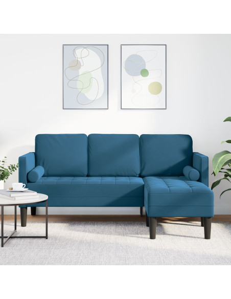 Divani Blu Tessuto, Legno Grande Coperture Rimovibili