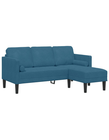 Set di divani con cuscino Blu Poliestere