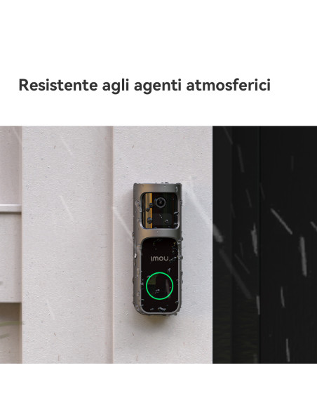 Imou Video Doorbell 2S Kit - mmagine QHD 2K | Batteria da 5000mAh166° D Visione grandangolare | 30° Orizzontale ruotabile | IR