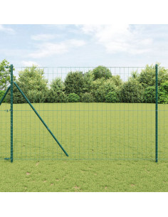 Recinzione con Posto Verde 1,6 x 10 m Acciaio e PVC