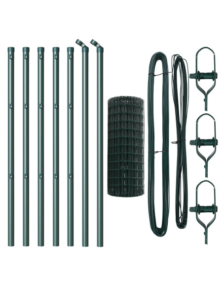 Recinzione con Posto Verde 0,4 x 10 m Acciaio e PVC