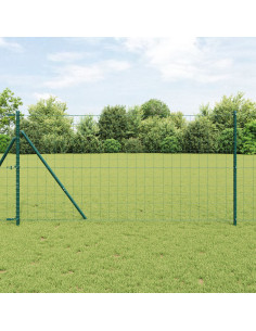 Recinzione con Posto Verde 1,4 x 10 m Acciaio e PVC