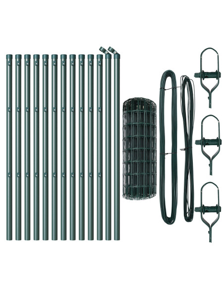 Recinzione con Posto Verde 0,4 x 25 m Acciaio e PVC