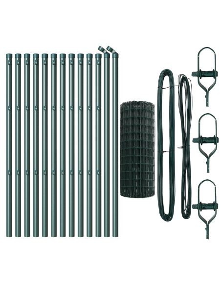Recinzione Euro Set di 2 Verde Acciaio 25 x 0.8 m Durevole