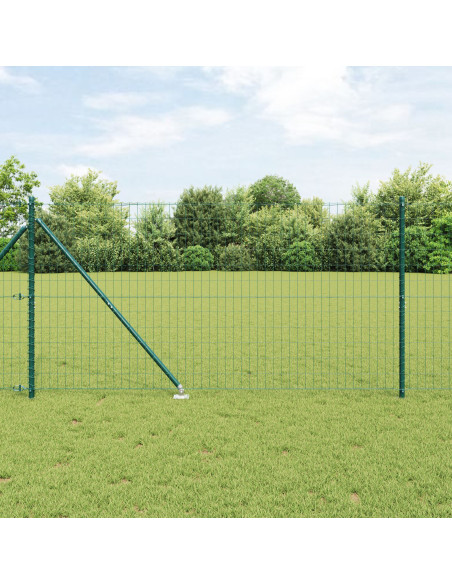 Recinzione Euro  con 7 pali a spillo 1.4x10 m Acciaio Zincato Verde