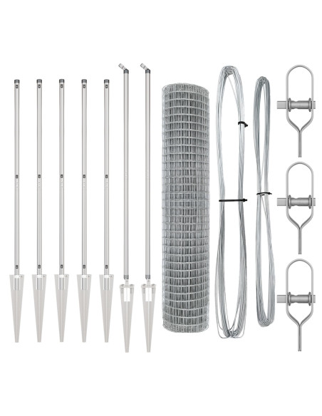 Recinzione Euro  con 7 Picchetti 1.5x10 m Acciaio Galvanizzato