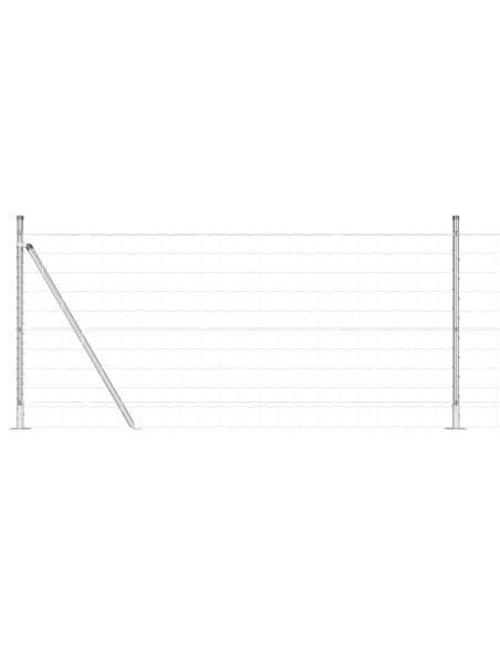 Recinzione Euro  con 7 Posti Flangiati 1x10 m Acciaio Galvanizzato