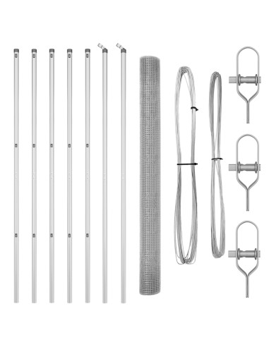 Palo della recinzione Argento 10 x 1,5 m (rete 16 x 16 mm)