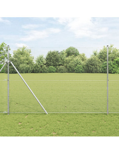 Palo della recinzione Argento 10 x 1,6 m (rete 25 x 25 mm)