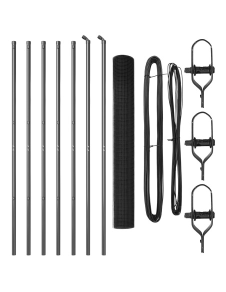Set di Pali per Recinzione  Set di 2 Grigio Scuro
