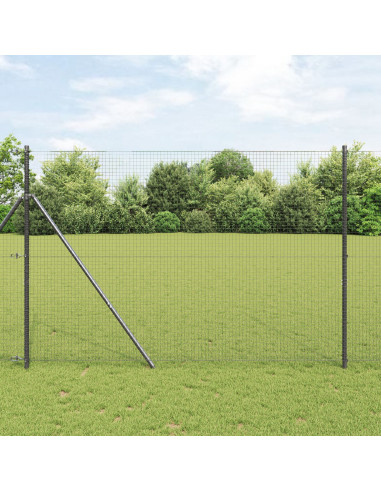 Palo della recinzione Grigio 10 x 1,5 m (rete 25 x 25 mm)