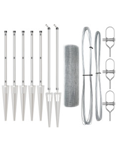 Palo della recinzione Argento 10 x 1 m (rete 25 x 25 mm)