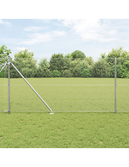 Set di Pali di Recinzione  2 Pezzi Acciaio Zincato 25 x 1 m