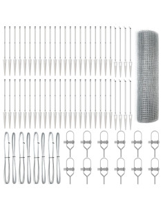 Palo della recinzione Argento 100 x 0,6 m (rete 12 x 12 mm)