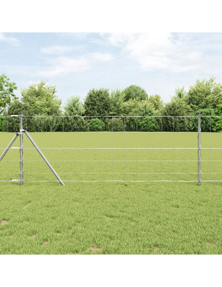 Recinzione da campo Argento 25 x 0,8 m Acciaio zincato