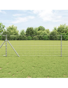 Recinzione da campo Argento 25 x 0,8 m Acciaio zincato