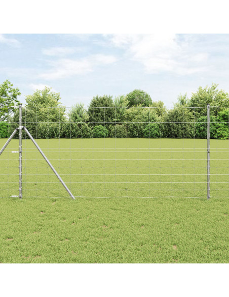 Recinzione da campo Argento 25 x 1,2 m Acciaio zincato