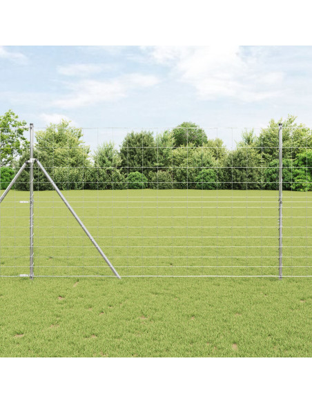 Recinzione da campo Argento 25 x 1,5 m Acciaio zincato