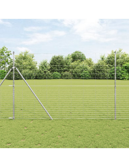 Recinzione da campo Argento 25 x 1,6 m Acciaio zincato