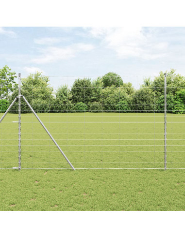 Recinzione da campo Argento 50 x 1,6 m Acciaio zincato