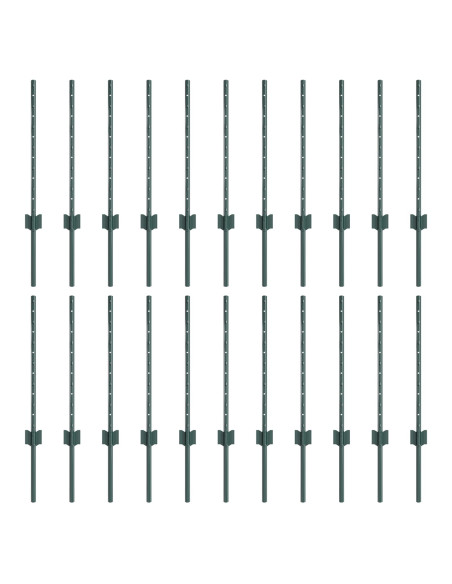 Pali da recinzione  22 pcs U-Channel verde 100 cm acciaio