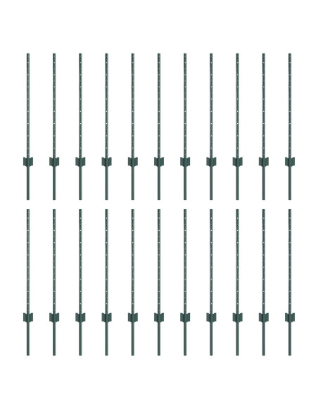 Pali per recinzioni  22 pcs U-Channel verde 120 cm acciaio
