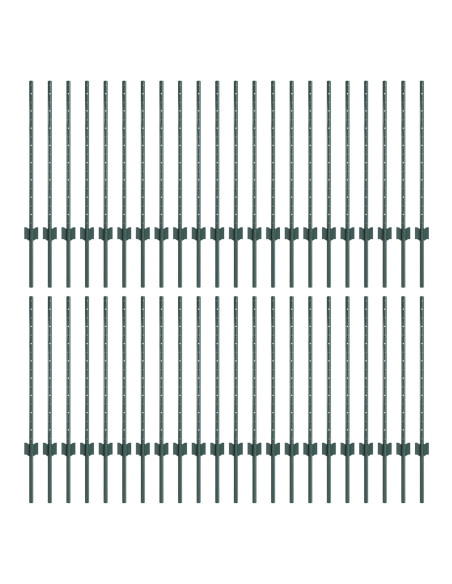 Pali di Recinzione  44 pcs U-Channel Verde 120 cm Acciaio