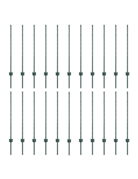 pali di recinzione  22 pcs a U Canale Verde 140 cm Acciaio