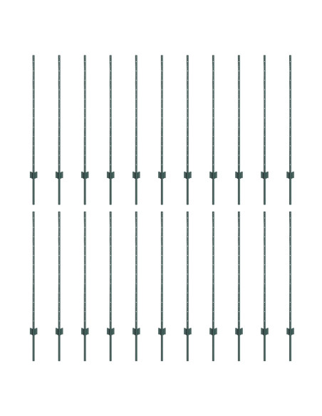 pali per recinzione  22 pcs U-Channel Verde 160 cm Acciaio