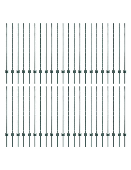 Pali del recinto 44 pcs U-Channel Verde 160 cm Acciaio