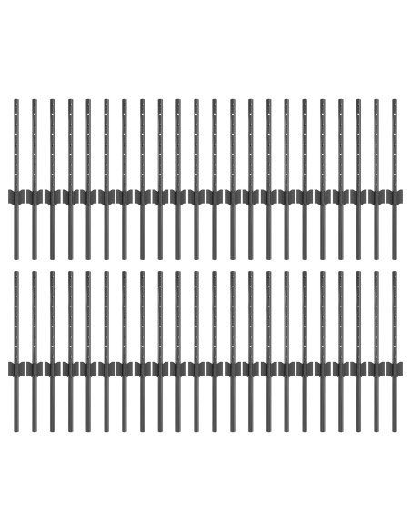 Pali  44 pezzi U-Channel Grigio 80 cm Acciaio
