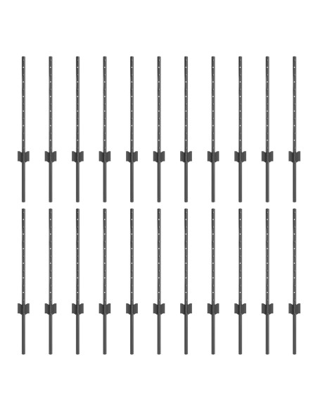 Pali per recinzioni  22 pcs U-Channel Grigio 100 cm Acciaio