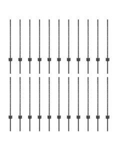 Palo della recinzione 22 pcs Grigio 120 cm Acciaio