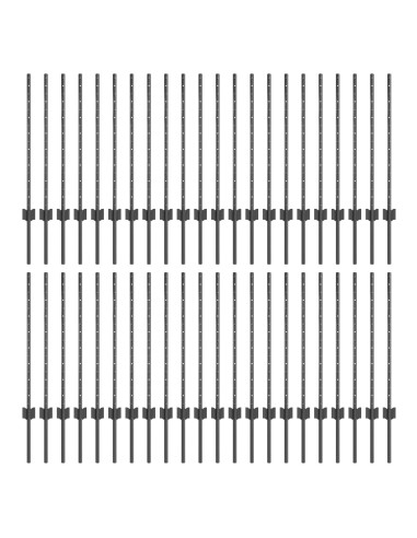Palo della recinzione 44 pcs Grigio 120 cm Acciaio