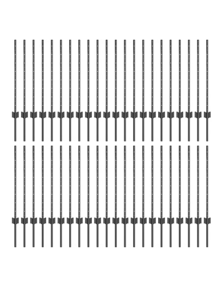 Palo della recinzione 44 pcs Grigio 120 cm Acciaio