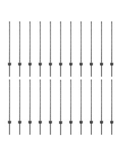 Palo della recinzione 22 pcs Grigio 140 cm Acciaio