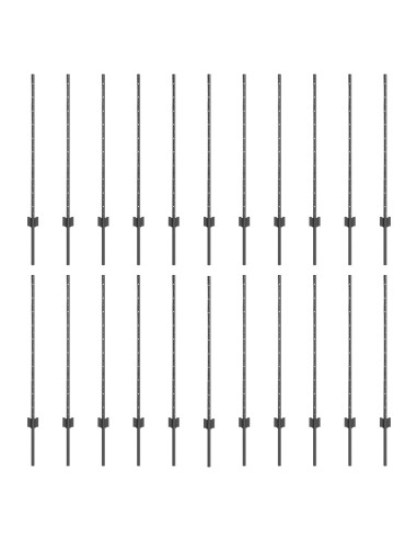 Palo della recinzione 22 pcs Grigio 140 cm Acciaio