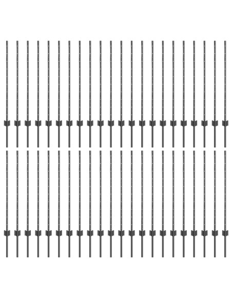 Pali per recinzione  88 pcs Canale a U Grigio 140 cm Acciaio
