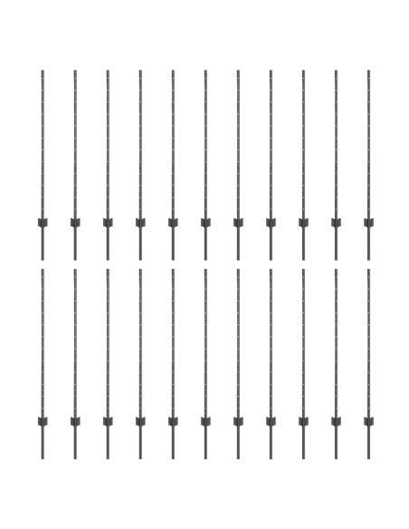 Pali per Recinzione  44 pcs U-Channel Grigio 160 cm Acciaio