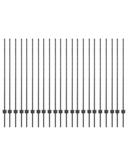 Pali per recinzione  44 pcs U-Channel Grigio 180 cm Acciaio