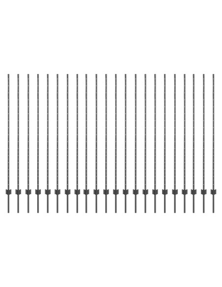 Pali per Recinzione  44 pcs U-Channel Grigio 200 cm Acciaio