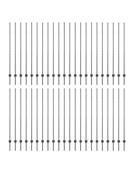 Palo della recinzione 44 pcs Grigio 200 cm Acciaio